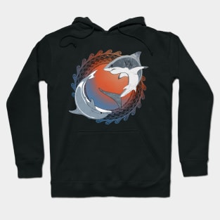 Great White Shark and Dolphin Hoodie